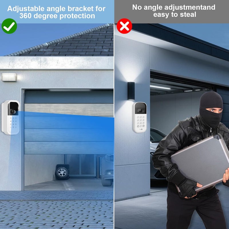 Pyfhy Swivel Mount for myQ Smart Garage Video Keypad, Angled Adjustable 40 to 140 Degrees Corner Mounting for myQ Garage Door Opener Easy to Install Reduce Blind Spot (Video Keypad is NOT Included) - Image 4